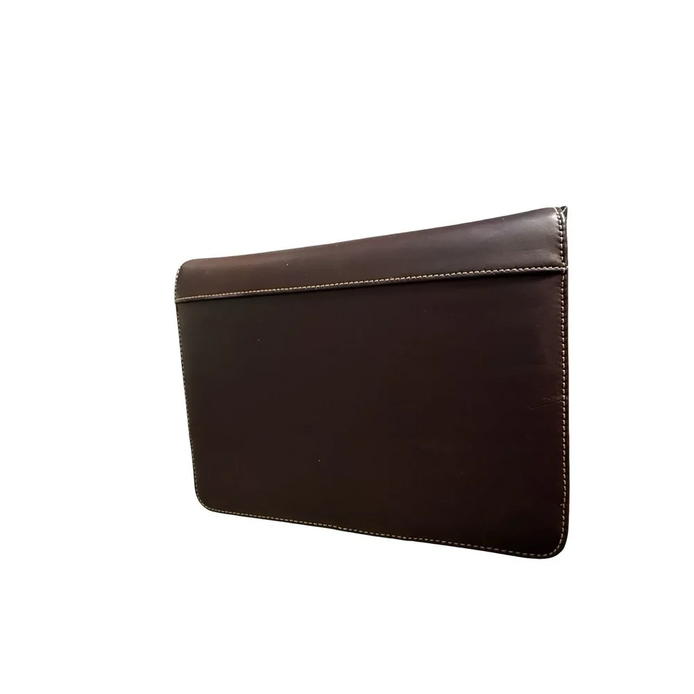 Franklin Covey Zip Binder Only Brown Full Grain Leather 7 Rings 9.5x7.5x1.5